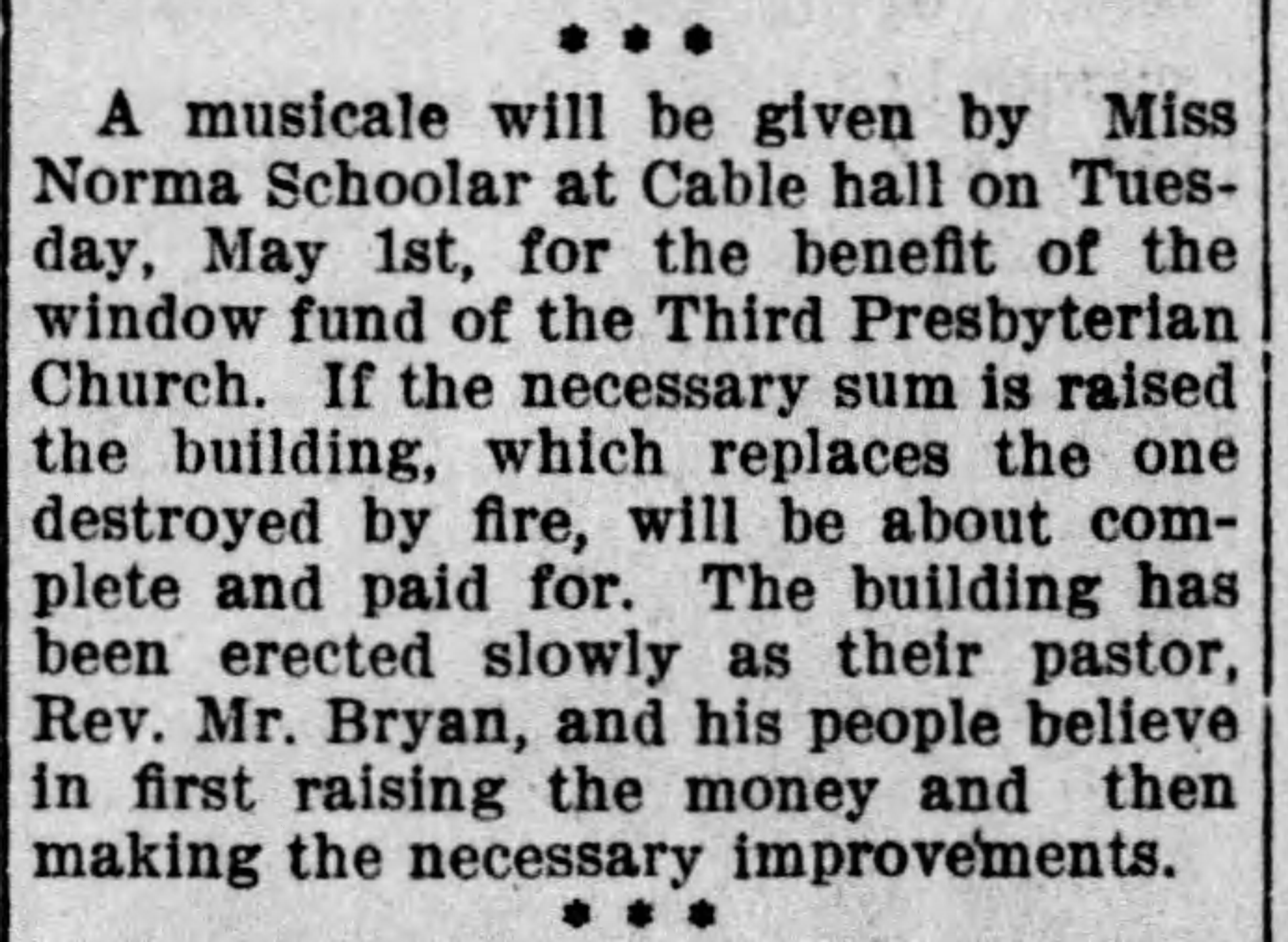 Raising Money for Window Fund